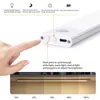 3 Colours Motion Sensor Cabinet Night USB LED s ing Kitchen Closet Wardrobe Lamp Rechargeable Magnetic Light HKD230628