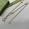 Pendanthalsband Kvinnor Designer smycken Kvinnliga halsbandsbokstäver med diamanter Tillbehör Designers Gold Chain Cyg2391233