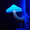 LED Night Lights Mushroom Shape Automatic Toilet Decor Wall Lamps Light-control Sensor Bedroom LightHKD230629