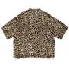 Overhemden voor heren KAPITAL Heren- en damesshirt met korte mouwen 23SS Zomer Vintage Luipaardprint Japanse stijl Mode Kraag Casual Tops 230628