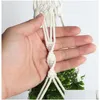 Garden Decorations Knot Bloom Rame Plant Hanger - Inomhus/ utomhusblommor Hållare Väggkonstdekor w/ Metal Ring Vintage Style Nylon DH5AS