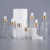 Leere ätherische Ölflasche 5 ml 10 ml 15 ml 20 ml 30 ml 50 ml 100 ml Klarglas-Tropfflaschen für Kosmetikessenz Ouebe