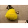 Porte-clés Longes Faux Rex Fourrure De Lapin Pom Coeur Forme Porte-clés Femme Sac Charmes Homme Bibelot Voiture Porte-clés Drop Delivery Mode A Dh7Up