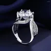 Cluster Rings Solitaire 5ct Lab Diamond Finger Ring 925 Sterling Silver Party Wedding Band per le donne Uomini Promessa Gioielli di fidanzamento