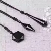 Anhänger Halsketten Drop Black Obsidian Halskette Stern Glück Liebe Kristall Schmuck mit kostenlosem Seil Heilung Reiki Geschenk