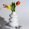 Jarrones de cerámica nórdica, jarrón Irregular, adorno de escritorio para oficina, arreglo de flores para sala de estar, contenedor de plantas hidropónicas, decoración del hogar