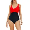 Maillot de bain femme couleur unie maillot de bain femmes 2023 été plage pour une pièce Sexy col en v réservoirs licou maillot de bain Biquinis