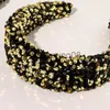 Bandanalar Moda Parlayan Payetler Kafa Çember Bayan Sünger Saç Çember Renkli Geniş Kafa Bandı Kenarlı Glitter Hairbands Tatlı Basit Headdress x0628