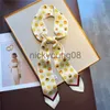 Bandanas Print Skinny Ribbon Scarf For Women Hair Tie Bag Bandana pannband Silk Satin Accessories Girl Fashion Belt Wrist Neckerchief Ny x0628