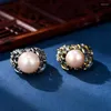 Cluster Rings Uglyless Living Leaves Exaggerated Wide For Women Freshwater Natural Pearls Big Size Fashion Dress 925 Silver