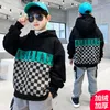 T-shirt stile coreano arrivo invernale felpa casual ragazzo manica lunga vestiti cartone animato per bambini felpa con cappuccio in cotone sciolto top plus velluto 230627