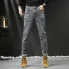 Men's Jeans designer Smoky gray autumn and winter jeans for men's casual versatile youth European brand long pants KCKH