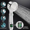 Soffione doccia per bagno Modalità Soffione doccia regolabile Display temperatura intelligente Doccia a LED Spruzzatore ad alta pressione per il risparmio idrico Parti del bagno R230627