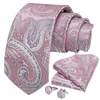 Noeuds papillon rose Paisley cravate pour hommes soie cou poche carré boutons de manchette accessoires de mariage cadeau Gravatas goutte