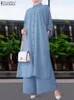 Abito Abaya per le donne Turchia Hijab musulmano Due pezzi Set Lady Top lunghi e pantaloni larghi Abito caftani Abiti islamici Musulman Ensem