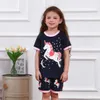 Clothing Sets Kids Girls Unicorn Pajamas Set Toddler Summer Cotton Sleepwear Cartoon Birthdday Gift Short Sleeve Nightwear Clothes 3 10Y 230627