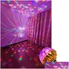 Decoração de festa E27 Rotativa Bola Mágica Luzes Atmosfera Mini Lâmpada de Projeção Rgb Dj Discoteca Bolas Luz Natal Ktv Bar Palco W Dh4X0