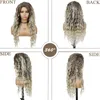 Synthetic Wigs Ash Blonde Wig Long Curly Hair for Women Fluffy Ombre Hairstyle Wave Costume Carnival Party Regular 230627