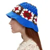 2023 femmes évider soleil chapeau fleur motif à la main Crochet bassin chapeau été Boho seau chapeau extérieur à la mode tricoté casquette