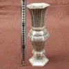 Vase Archaize FurnishingPertish白い真鍮メッキ銀花瓶の六角