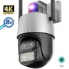 8MP 4K IP Camera WiFi Security PTZ Camera 2.8 + 12mm Dual-Lens Outdoor Color Night Vision Surveillance CCTV Camera 8x Digital Zoom L230619