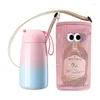 Storage Bags Water Bottle Sleeve Cute Big Eye Travel Mesh Bag Carrying Pouch For Outdoor Camping Hiking