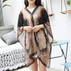 Szaliki moda kobiety szalik szal poncho drukowana ochrona kremów przeciwsłonecznych Sun Soft Beach Bikini wygodne p6b5