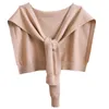 Scarves Spring Women Poncho 2023 Faux Cashmere Shawl And Wrap Solid Color Small Cape Shoulder Knitted Neck Guard Scarf Femme