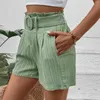 Pantaloncini da donna Pantaloni da abito casual in tinta unita da donna con cintura Pantaloncini da spiaggia larghi da donna