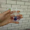 Fabrication de pipes à fumer en verre Narguilé soufflé à la main Bongs Mini, pot en verre rayé