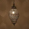 Lampade a sospensione Artpad Lampada a sospensione cava in metallo Marocco Esotico per il sud-est asiatico turco Negozio di tessuti Lampada da bar per ristoranti