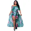 플러스 사이즈 드레스 분할 패션 여성 의류 여성 여름 드레스 결합 캐주얼 인쇄 T1242 여성 XL-5X 디지털 Gubaa291a