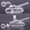 Vattenpipor Shisha Mini Dab Riggar Tankform Berusande glaspongar Vattenpipor Unik glasvattenbongbubblare med 14 mm skarvar i glasoljebrännarrör