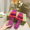 WOMEN'S interlocking cut-out slide sandal Cuir leather shoes designer fashion slipper size35-42 01