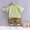 Kleidungssets Sommer Baby Jungen Kleidung 9 bis 12 Monate Umlegekragen Kurzarmhemden und Shorts Jungen Outfit Set Kinder Bebes Trainingsanzüge