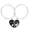 Charm Bracelets 2pcs Matching Heart Shaped Pendant Bracelet Smooth Rope Adjustable Size Great Birthday Gift For Good Friends