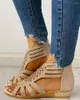 Sandalen Strassschnalle Kristallschuhschuhe für Schuhe Sommer Frauen Frauen Peep-Toe Lady Wedges Mode Sandalias de Mujer 783 11