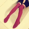 Damen-Socken, 1 Paar, einfarbig, hohe Baumwolle, Oberschenkelstrümpfe, Strümpfe in Übergröße, über Knie, lang, Meias, gestreifte Strümpfe