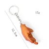Keychains Simulation Chicken Foot Keychain 3D Toe Claw Food Pendant PVC Key Chain Bag Purse Ornament Hanging Funny Woman Girl Jewelry Gift