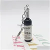 Porte-clés Longes 7 Couleurs Creative Bouteille De Vin Porte-clés Pendentif Simation Bouteilles Porte-clés Sac Ornement Artisanat Cadeau Drop Delivery Dhdqp