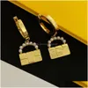 Stud élégant sac pendentif goujons perle sac à main oreille cerceaux lettre Golden Danglers femmes concepteur boucles d'oreilles gouttes avec boîte anniversaire Gif Dhndm