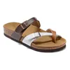 Gratis fraktdesigner tofflor Arizona Sandal Boston Clogs Slide Sliders Men Womens Clog Suede Leather Slide Buckle Strap Slipper Flip Flops Shoes Sandaler