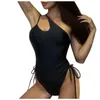 Dameszwemkleding Single-Strap Beach Onregelmatige Sexy Duurzame elastische bikinibadpak Swimwears Tankini's Set Zwemtopjes voor dames