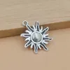 100 Stück Bastelbedarf, Antik-Silber, Sonnenanhänger, Anhänger zum Basteln, Schmuckherstellung, Zubehör für DIY-Halskette, Armband, A-436