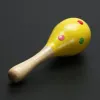 Mini Kleurrijke Kinderen Speelgoed Houten Maracas Bal Rammelaar Speelgoed Zand Hamer Gift Kids Baby Vroeg Leren Muziekinstrumenten Speelgoed