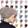 Bandanas de algodão macio modal sob o boné hijab interno faixas elásticas muçulmanas ataduras femininas cachecol touca turbante islâmica faixa de cabeça ajustável x0628