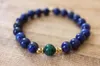 Strand 2023 Style Lapis Lazuli och Malachite Mala Armband Bule Pärlor Yoga handledsmeditation smycken gåvor