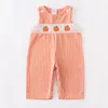 의류 세트 독점적 인 Girlymax 형제 가을 아기 소녀 소년 표범 호박 바지 세트 Ruffles Romper Smocked Dress Kids Boutique 230627