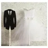 Décoration de fête tourtereaux gâteau Topper élégant mariée smoking marié robe ensemble pour anniversaire Saint Valentin - noir blanc Dro Dhvng