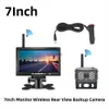 s 7 Inch Monitor Draadloze Achteruitrijcamera Back-up Camera Nachtzicht Systeem voor Auto RV Truck Bus L230619